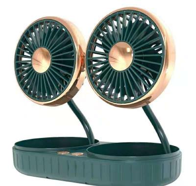 China Bendable Portable Rechargeable Mini Dual Head Bendable Fan is Suitable for Car Office Party Desk for sale