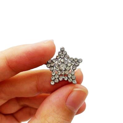 China Other Fancy Stars Shape Crystal Glass Button Embellishments Rhinestone Buttons Size 28L for sale