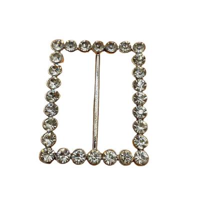 China Rectangle Clothing Accessories Zinc Alloy Simple Rectangle Wedding Match Rhinestone Buckle for sale