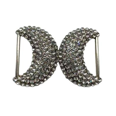 China Simple Design Fancy Shaped Wedding Rhinestone Crystal Buckle For Clothes Decoration Rhinestone Buckle Bling Bling for sale