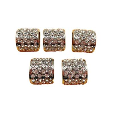 China Wholesale Silver Flatback Half Cylinder Rhinestone Buckle For Garment Decoration Buckle Making Accessories for sale