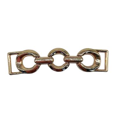 China Factory Supply Shoe Chain Buckle Accessories Chain Buckle Charms Gold Shoe Buckle Belt Chain Zinc Alloy Chain Buckle for sale