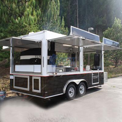 China American standard fast mobile full trailer equipped winery concession trailer kitchen food trucks for sale in USA for sale