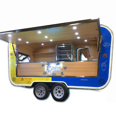 China Custom Winery Restaurant Vending Cart Outdoor Juice Coffee Kiosk Mobile Coffee Food Vending Trailer for sale