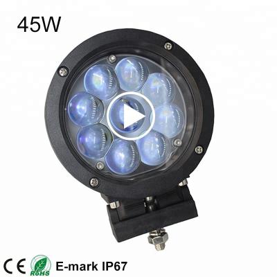 China Best Quality Spot Round 5.5inch 12v 45w Diecast Aluminum Housing Vehicle-Lead-Work-Lights Led Tractor Running Lights for sale