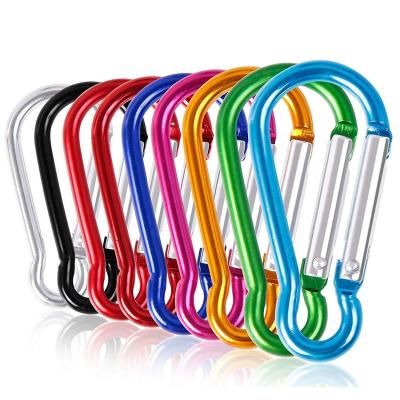 China 20pcs Metal D-Ring Buckle Spring Carabiner Snap Hook Clip Keychains Outdoor Camping Daily Use Mini Carabiner Keychain Aluminum Alloy for sale