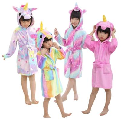 China Unicorn Cartoons Hooded Baby Rainbow Bathrobe Animal Breathable Children Bathrobes Girls Pajamas Nightgown For Boys Kids Sleepwear 5-10Y for sale