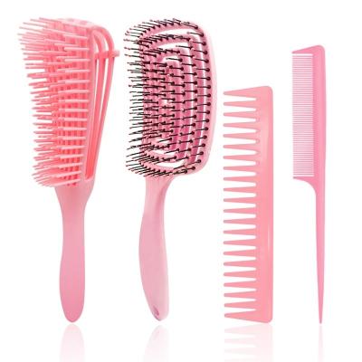 China Detangling Hair Hrush Comb Set Detangler Hair Brush For Curly Hair Barber Accessories Hair Care Styling Factory LGY021 for sale