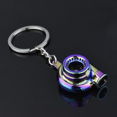 China Mini Turbo Turbocharger Metal Turbine Spin Key Key Chain Ring Zinc Alloy Car Metal Keychain Styling Car Interior Accessories for sale