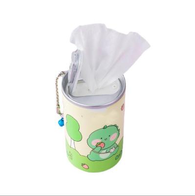 China 30pcs Daily Life Travel Bottle Tissue Wet Wipes Mini Metal Cylinder Can Sanitary Wet Skin Care Canisters for sale