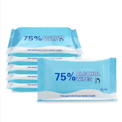 China Wholesale 75% Alcohol Nonwoven Fabric Daily Life Disinfecting Wet Cloths Hand Outdoor Hygiene Cleaning Antibacterial Cloths for sale