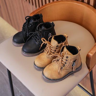 China Nian OEM Sport Schuhe Anti-Skid New Products Frosting Martin Short Single Children Shoes British Leather for sale