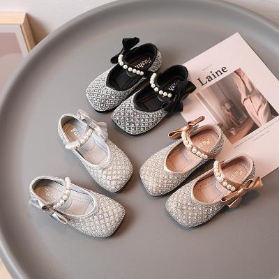 China De Nian New Crystal Pearl Korean Style Formal Small Flat Stylish OEM Zapatos Casuales Baby Shoes for sale