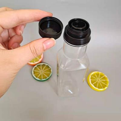 China Oil Bottle Sauce Bottle 250ml Vinegar Plastic Dressing Bottle With Plastic Lid for sale