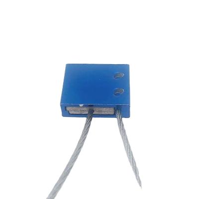 China Steel Wire Disposable Seal Blue Color Pull-tite Container Tamper Seal With 250mm Wire Customized for sale