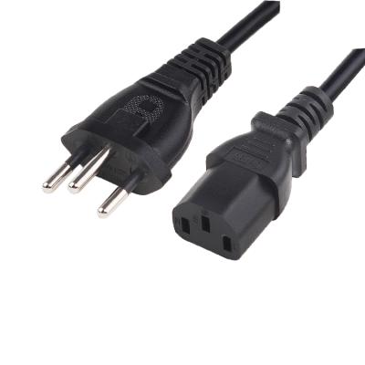 China COMPUTER Heng-well Factory Price Inmetro Cetification10A 250V 3 Pin Prong IEC C13 For Laptop Brazil Power Cord for sale