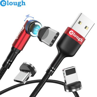 China 540Â ° Elough Rotate Magnetic Fast Cable dropshipping usb cable 3 in 1 fast charging magnetic 3a data cable for iphone 12 for sale