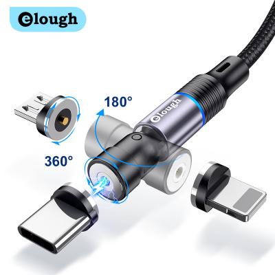 China 540Â ° Magnetic Fast Rotation Cable 540 Degree Rotation 2.4A Magnetic Cable 3 in 1 USB Charging Cable Nylon Braided Data Cable 1m/2m/3m for sale