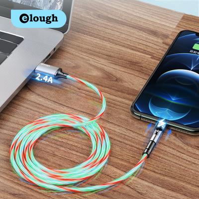 China 540Â ° Rotation Lighting Magnetic Cable Wholesale Magnet Cable 540 Degree Rotation 3 In 1 LED Usb Cable 2.4A Fast Flame Magnetic Charging Cable for sale