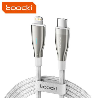 China High Quality Toocki PD 20W Zinc Alloy Date Cable Toocki PD 20W Fast Charging Type-C to L USB Black White Cable For Iphone 11 12 13 14 For Ipad for sale