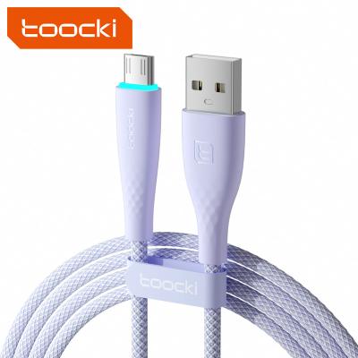 China Brand Toocki 2.4A Fast Charging Micro USB Cable Toocki Compatible To Micro 3 Meter 2M 1M Colorful Band Design Data Cable For Android Phone China for sale