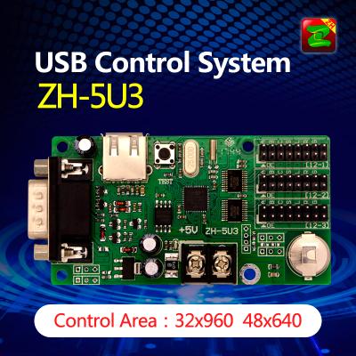 China ZH-5U3 Super Stable Indoor Effects ZH LED Screen 3line USB Control System Cards For Text Display for sale