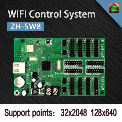 China Outdoor HD WiFi Control Software Graphics Text Running Display Controller Cards ZH-5W8 for sale