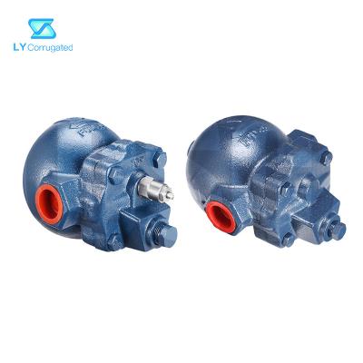 China 1/2” Connection Corrugated Machine Spare Parts Ductile Iron F22 Ball Float Thermostatic Valve Steam Trap for sale