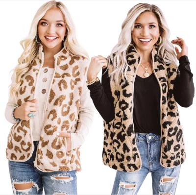 China 2022 Anti-wrinkle zipper vest YND951281 Autumn Winter New Leopard Print European and American female Amazon plush fur fluffy foreign trade coa for sale