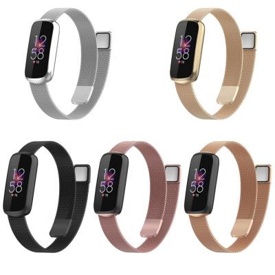 China Hot Selling Comfortable Stainless Steel Metal Replacement Watch Band Strap Bracelet For Fitbit Luxe Watch Band for sale