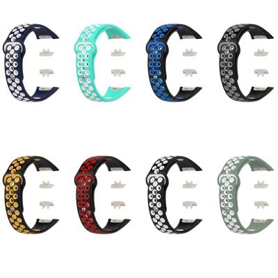 China Popular Two Color Reverse Buckle Rubber Strap For Huawei 6 Watch Band Silicone Smart Watch Band Strap for sale