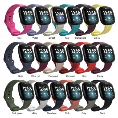 China 2020 New Arrival Soft Silicone Watch Bands Adjustable For Fitbit Versa 3 Replacement Bands Strap for sale