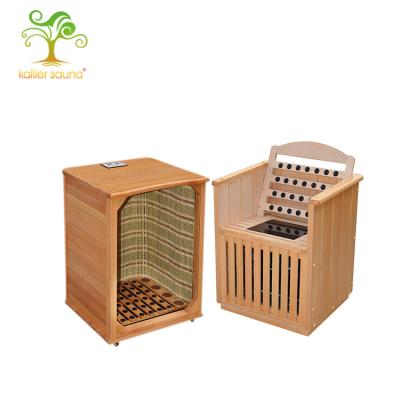 China Mini Hemlock Computer Control Panel Sauna Bath Half Wooden Room for sale