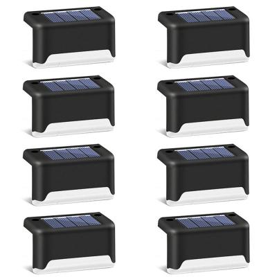 China Solar Warehouse 8/4PCS LED Fence Lamp Light Garden Lights Yard Pathway Solar Outdoor Steps Lamps Solar Stair Night Light IP55 Waterproof for sale