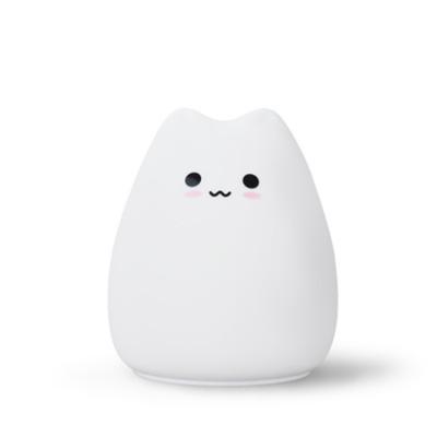 China Cute Battery Type Control Multicolors Clapper Sensor Touch Safety Lamp Silicone Cat Cubs Decorative Table Lamp for Kids Baby Bedroom for sale