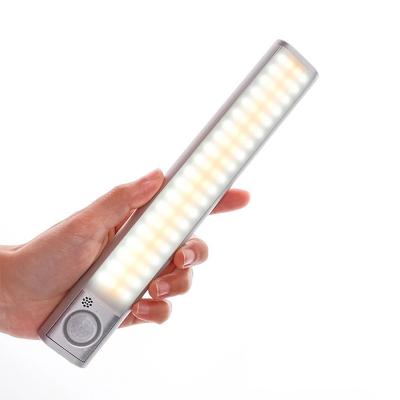 China Indoor USB Charging PIR Body Motion Activated Kitchen Light Wardrobe Lighting Dimming Stepless Led Light Sensor for sale