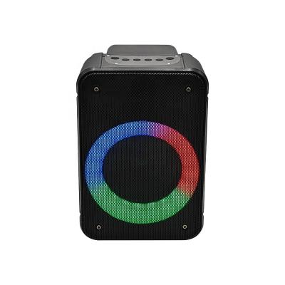 China Hot selling wireless and popular small home theater party BT speaker box with round running light for sale