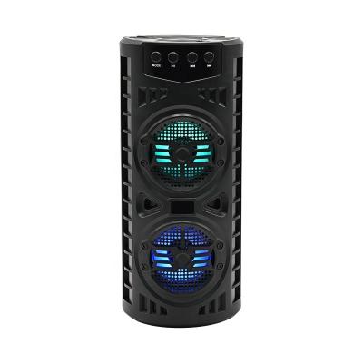 China New dual 3 inch portable USB FM RGB AUX. 2021 Radio LIGHT BT Wireless Speaker for sale