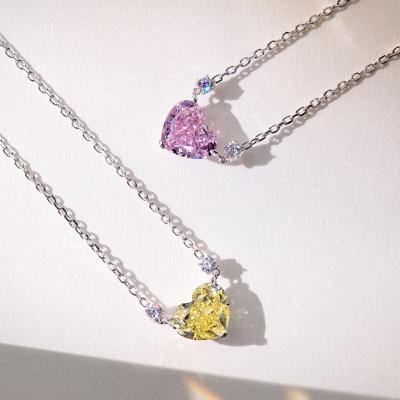 China CLASSIC 18k Gold Plated Love Necklace Heart Shaped Zircon Diamonds Necklaces 925 Sterling Silver Jewelry for sale