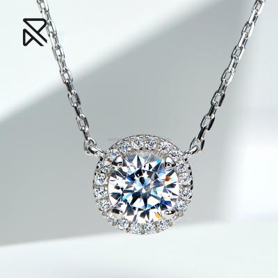 China Vintage S925 Sterling Silver Round Chain Necklace Lady Bags Clavicle Inlaid Diamond Necklace for sale