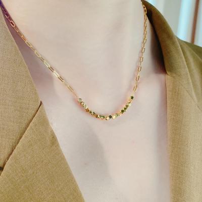 China 2022 Vintage 2022 Trendy Daily Wear Jewelry Necklace 925 Sterling Silver Gold Plated Womens 18k Gold Plated Chain Necklace for sale