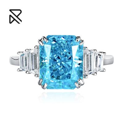 China Classic Aesthetic Stone Tasty Wrapping Ring 925 Sterling Silver Classic Wedding Ring Rectangle Sapphire Handmade Fine Jewelry Woman High Finished for sale