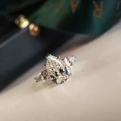 China Trendy Rochime Fashion Water Drop Simple Diamond Zircon Ring Gold Plated 925 Sterling Silver Jewelry Engagement Wedding Jewelry for sale