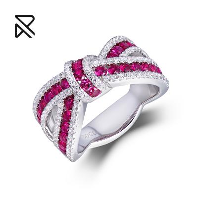 China New Design High Quality 2022 Butterfly Rose Diamond 925 Sterling Silver Women Ring Round Cut Rhodium Plated Wedding Ring for sale