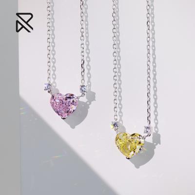 China CLASSIC 925 Sterling Silver Love Necklace Gold Filled Delicate Heart 10k Gold Necklaces Jewelry Women Zircon Layering Necklace for sale