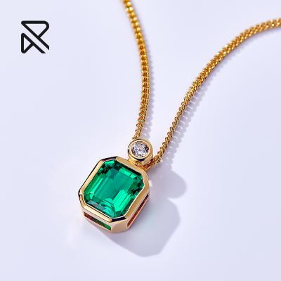 China High Quality 925 Jewelry Silver Luxury Lab Necklace Ladies Engagement Green Love Necklaces for sale