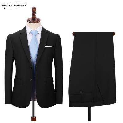 China Anti-Wrinkle Wholesale Men's Suit Solid Color Double Breasted Suit Wedding Business Jacket+Vest+Pants for sale