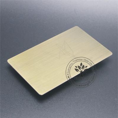 China Europe manufacture wholesale brushed exterior stainless steel and brass metal blank card business card for sale