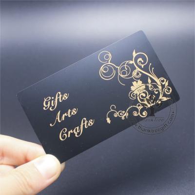 China Europe Custom Design Black Gold Color Printing Metal Business Card for sale