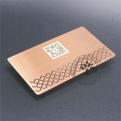 China Europe Custom Wholesale Rose Gold Brushed Stainless Steel Metal Business Card for sale